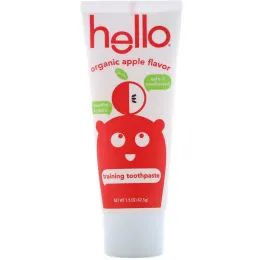Hello, Зубная паста для обучения гигиене полости рта, без фтора, с органическим ароматом яблока, 42,5 г (1.5 oz)