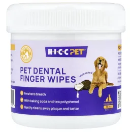 HICC Pet, салфетки для пальцев, для собак и кошек, без запаха, 50 шт.