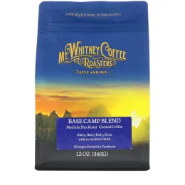 Mt. Whitney Coffee Roasters, Кофе средней обжарки плюс, Base Camp, молотый, 12 унц. (340 г)
