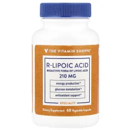 The Vitamin Shoppe, R-липоевая кислота, 60 растительных капсул