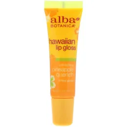 Alba Botanica, Прозрачный блеск для губ, с ароматом ананаса, 0.42 унций (12 г)