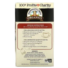 Newman's Own Organics, Без кофеина, травяной чай, сладкая корица, 20 чайных пакетиков, 39 г (1,41 унции)
