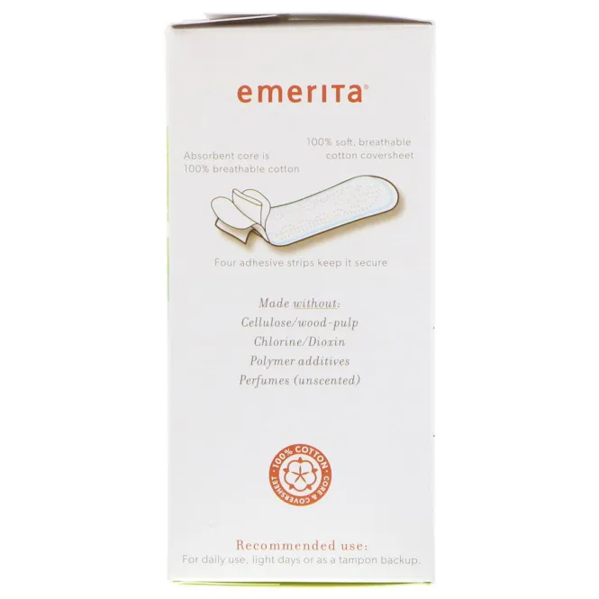 Emerita, Прокладки из натурального хлопка, классической формы, 30 шт.
