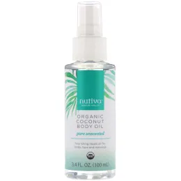 Nutiva, Органическое кокосовое масло для тела, Чистое, без отдушек, 3,4 ж. унц.(100 мл)