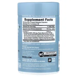 NeoCell, ресвератрол NeoNad+™, Multi Collagen Bio-Peptides™, 60 капсул с быстрым высвобождением