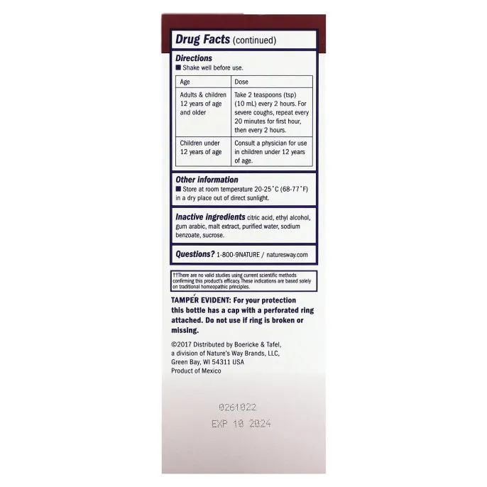 Boericke & Tafel, Дневной сироп от кашля, 8 ж. унц. (240 мл)