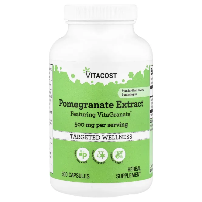 Vitacost, экстракт граната, 300 капсул (250 мг в 1 капсуле)