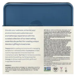 Cliganic, The Basics, набор для ароматерапии с эфирными маслами, набор из 4 предметов