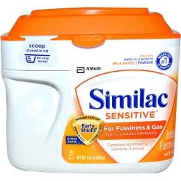 Similac, Чувствительная, младенческая формула с железом, от рождения до 12 месяцев, 638 г (1,41 фунта)