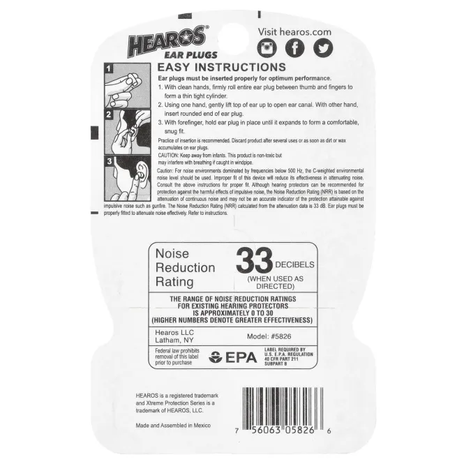 Hearos, Беруши Xtreme Protection ™, синие, NRR 33, 14 пар