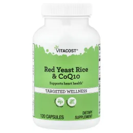 Vitacost, красный ферментированный рис и коэнзим Q10, 120 капсул