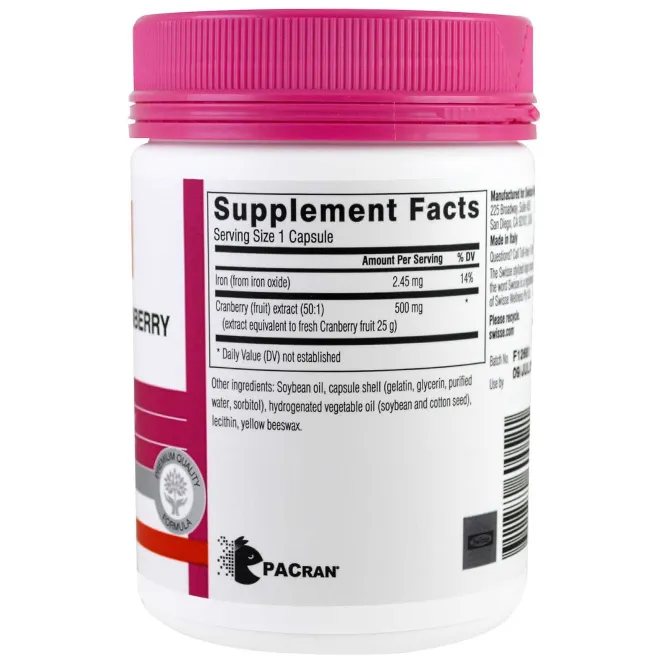 Swisse, Ultiboost, сила клюквы, 25000 мг, 100 капсул