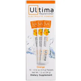 Ultima Replenisher, электролитный порошок, апельсин, 10 пакетов, 3,4 г (0,12 унции) каждый