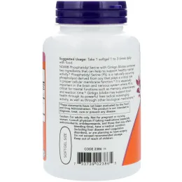 Now Foods, Фосфатидилсерин, 100 мг, 100 мягких капсул