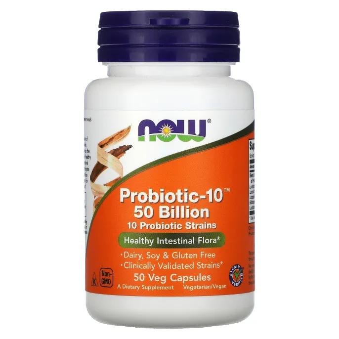 NOW Probiotic-10 50 Billion, 50 капсул на растительной основе