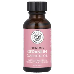 Pure Body Naturals, 100% чистое эфирное масло, герани, 30 мл (1 жидк. унц.)