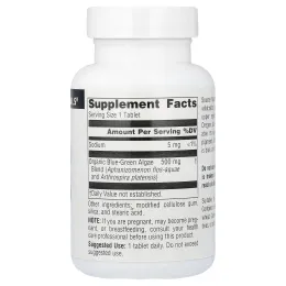 Source Naturals, сине-зеленые водоросли, 500 мг, 100 таблеток