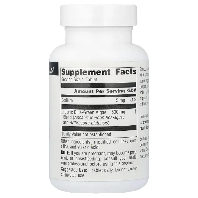 Source Naturals, сине-зеленые водоросли, 500 мг, 100 таблеток
