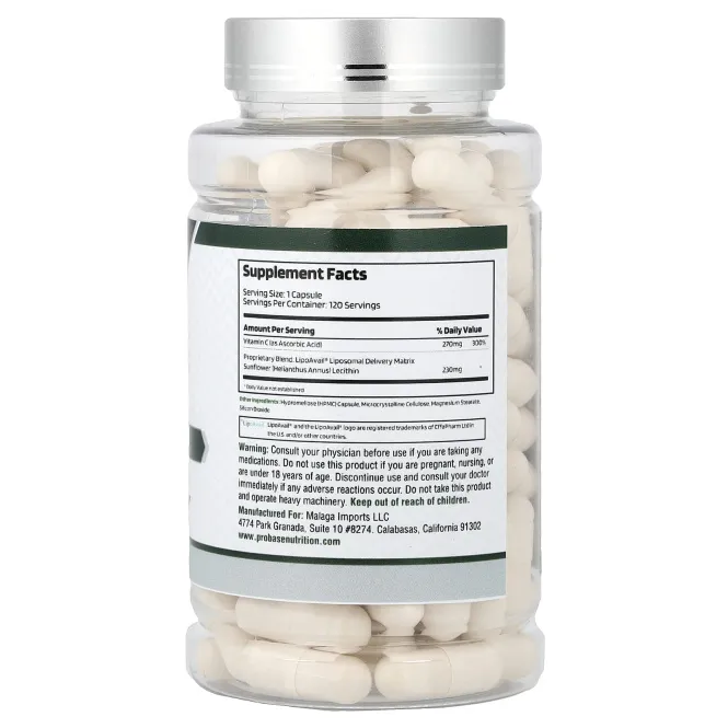 Probase Nutrition, липосомальный витамин C, 120 капсул