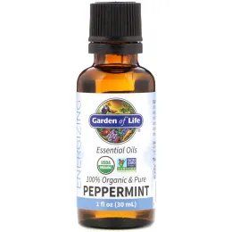 Garden of Life, 100% Organic & Pure, Essential Oils, Energizing, Peppermint, 1 fl oz (30 ml)