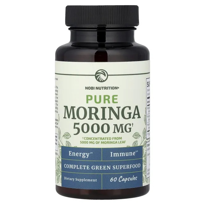Nobi Nutrition, чистая моринга, 5000 мг, 60 капсул