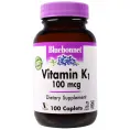 Bluebonnet Nutrition, Витамин K1, 100 мкг, 100 капсулообразных таблеток