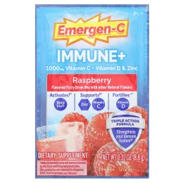 Emergen-C, Immune+, витамин C, витамин D и цинк, малина, 30 пакетиков по 8,8 г (0,31 унции)
