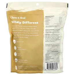 Chew + Heal, Омега мягкое вяленое лакомство, для собак, с лососем, 340 г (12 унций)