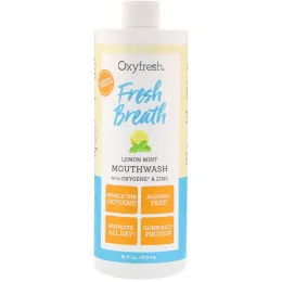 Oxyfresh, Свежее дыхание, средство для полоскания с лимонной мятой, кислородом и цинком, 16 ж. унц. (473 мл)