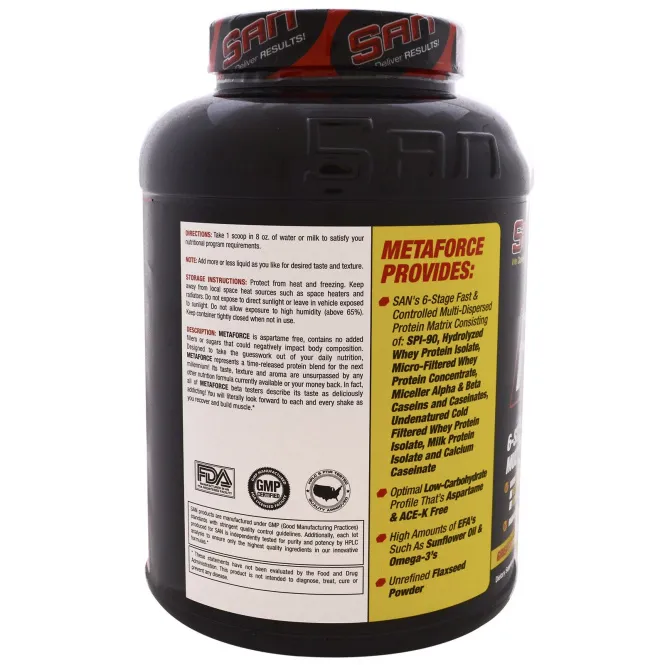 SAN Nutrition, Metaforce 5.0, ваниль и миндаль, 78,6 унций (2228 г)