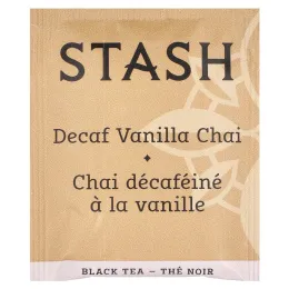 Stash Tea, Black Tea, чай без кофеина и ваниль, 18 чайных пакетиков, 36 г (1,2 унции)
