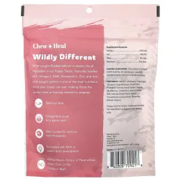 Chew + Heal, Вкусные лакомства для щенков, для собак, с лососем, 142 г (5 унций)