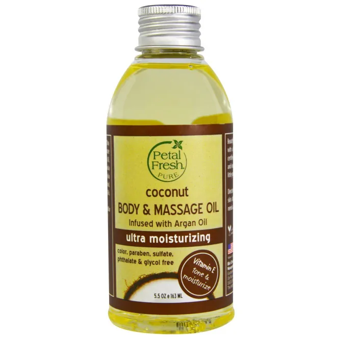 Petal Fresh, Pure, массажное увлажняющее масло, кокос, 5,5 унций (163 мл)