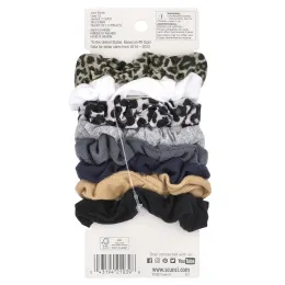 Scunci, Мини-резинки для волос No Damage, Mini Scrunchies, разные цвета (деним), 8 штук