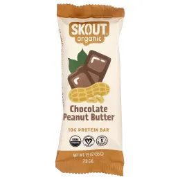 Skout Organic, протеиновый батончик, шоколад и арахисовая паста, 12 батончиков по 55 г (1,9 унции)