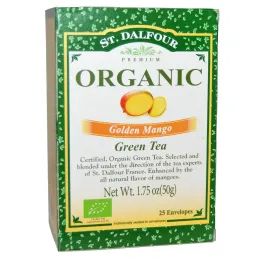 St. Dalfour, Органический зеленый чай с золотым манго, 25 пакетиков, 1,75 унции (50 г)