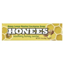 Honees, леденцы с мёдом, лимоном, ментолом и эвкалиптом, 45 г (1,6 унции)