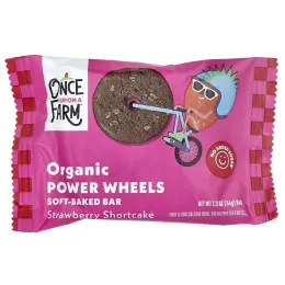 Once Upon A Farm, Organic Power Circles, запеченный батончик, клубничное печенье, 4 батончика по 34 г (1,2 унции)