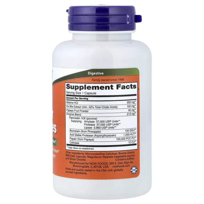 NOW Foods, суперферменты, 60 капсул