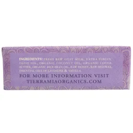 Tierra Mia Organics, Средства для ухода за кожей на основе сырого козьего молока, мыло для тела, лаванда ваниль, 3,8 унции