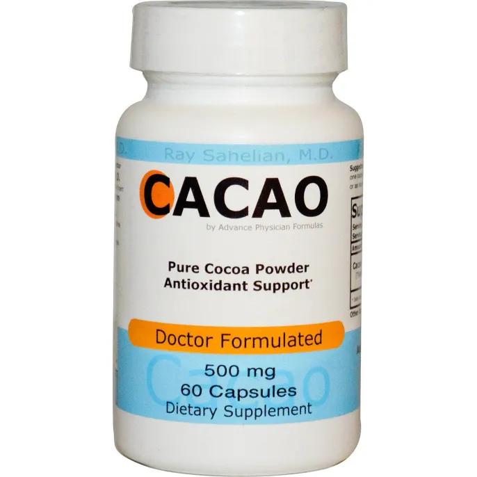 Advance Physician Formulas, Inc., Какао, 500 мг, 60 капсул