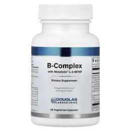 Douglas Laboratories, комплекс витаминов группы B с Metafolin® L-5-MTHF, 60 вегетарианских капсул