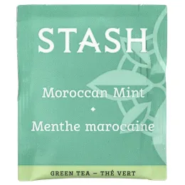 Stash Tea, зеленый чай, марокканская мята и осознанность, 20 чайных пакетиков, 26 г (0,9 унции)
