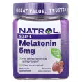 Natrol, Жевательные таблетки, мелатонин, клубника, 5 мг, 90 штук