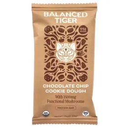 Balanced Tiger, протеиновый батончик, тесто для печенья с шоколадной крошкой, 12 батончиков по 44 г (1,55 унции)