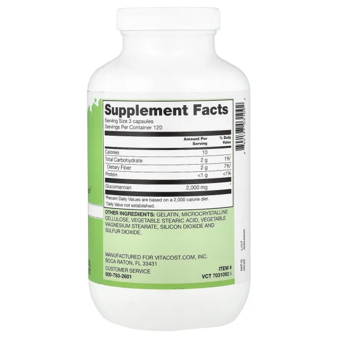 Vitacost, глюкоманнан, 360 капсул (666 мг в 1 капсуле)