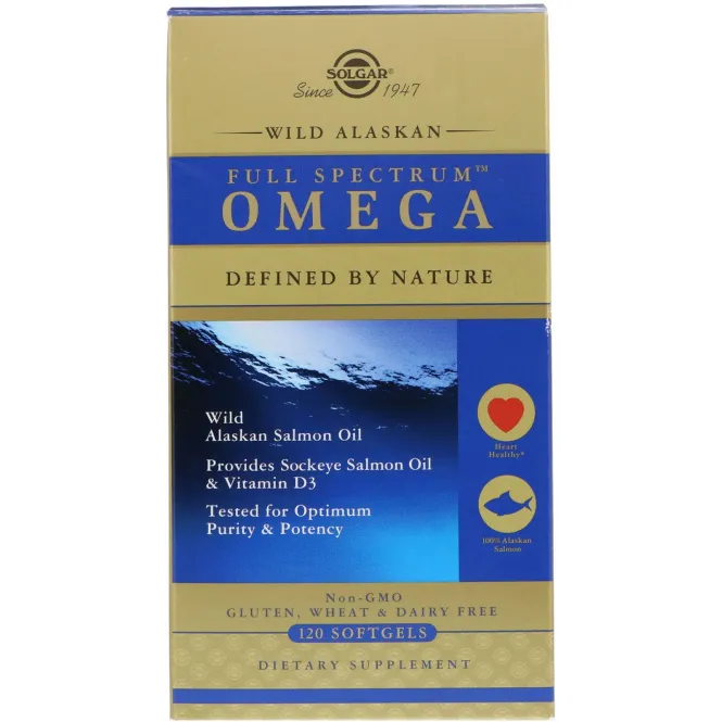 Solgar Wild Alaskan Full Spectrum Omega, 120 мягких капсул