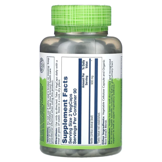 Solaray, True Herbs, крапива, 900 мг, 180 растительных капсул (450 мг в 1 капсуле)