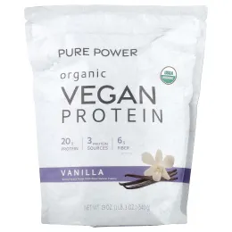 Dr. Mercola, Pure Power, органический веганский протеин, со вкусом ванили, 540 г (1 фунт 3 унции)
