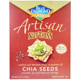 Blue Diamond, Artisan Nut-Thins, закуски-крекеры с семенами чиа, 4,25 унции (120,5 г)